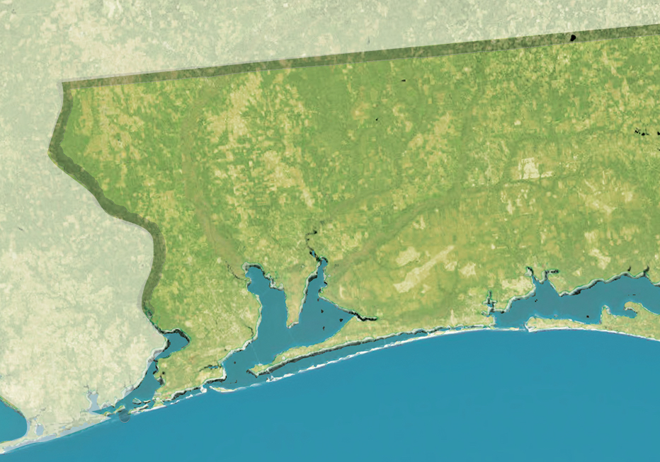 Map of the Pensacola region of Florida.