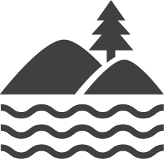 land and water icon.